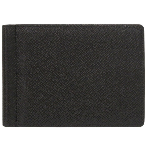 Louis Vuitton Portefeuille Pens M62978 Taiga Leather Black Money Clip Card Ca... - Picture 1 of 8